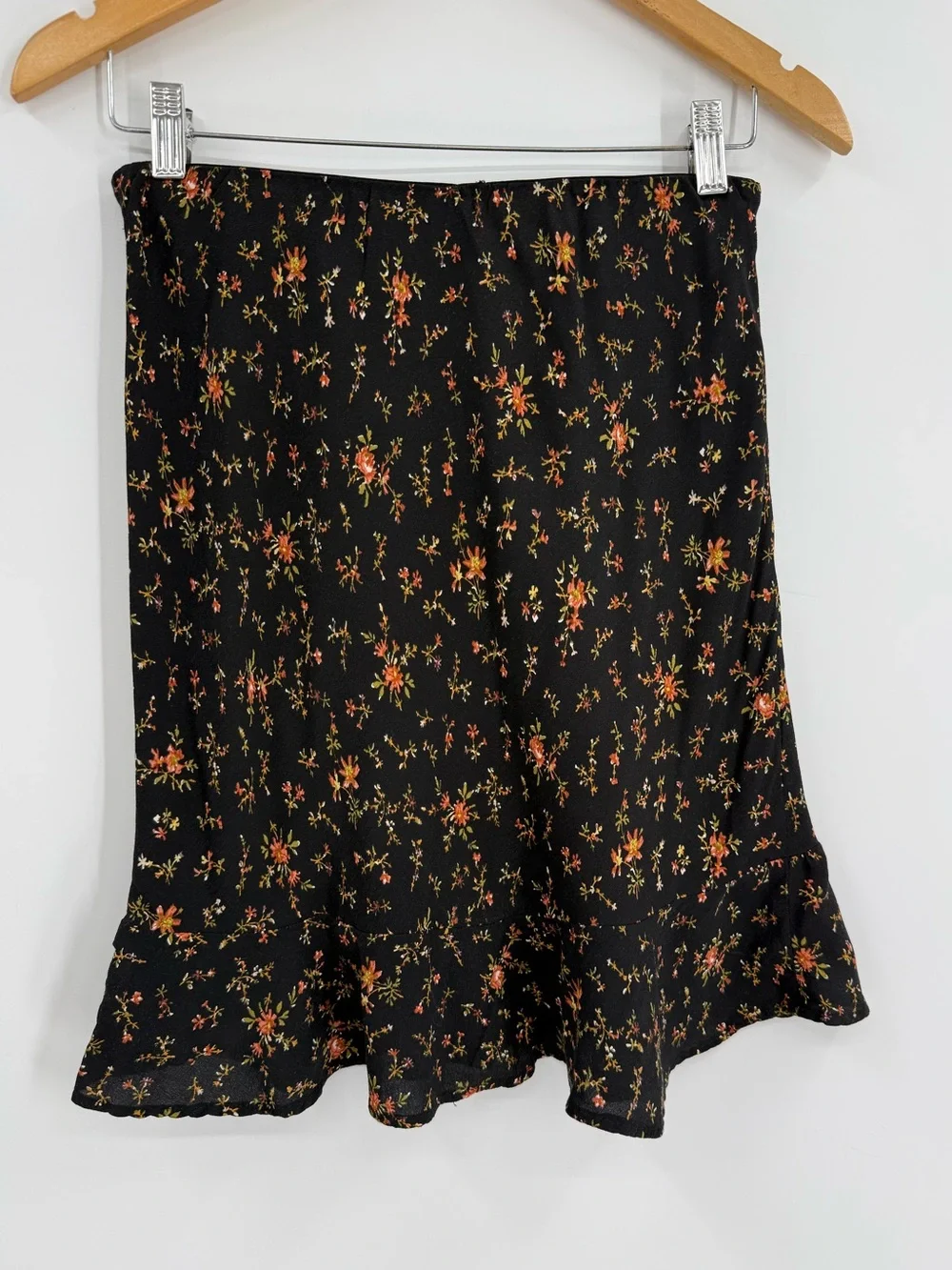 Madewell Flounce-Hem Mini Slip Skirt | Fresh Sprigs | Size 4